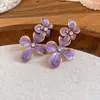 Pendientes de mariposa con forma de gota de aceite, redondos, retro, con aguja plateada, diseño antiguo y sencillo, de red roja, con pendientes al por mayor