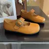 Nuevos Zapatos Mary Jane Bajos Estilo Francés para Mujer 2025 con Velcro, Suela Suave Versátil, Punta de Mango Zapatos Pequeños de Piel, Modernos