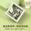 Película PE Caja Transparente para Joyería Exhibidor de Aretes Anillos Collares Caja de Almacenamiento Cuadrada Colgante Negro Blanco Venta al por Mayor