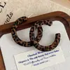 Brincos Geométricos de Leopardo com Flocagem Vintage para Mulheres Brincos de Luxo Leve com Sensação de Alto Padrão Joias de Orelha Brincos Elegantes Acessórios para Brincos