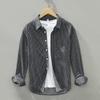 Camisa Listrada de Manga Longa para Primavera e Outono Masculina Moda Coreana Bonita Casual Versátil Jaqueta Solta Masculina Atacado