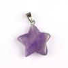 Colgante de Piedra Estrella Colorida Natural, Pentagrama de Piedras Preciosas de Colores, Amatista, Piedra del Cielo Estrellado, Collar de Joyería para Hacer Tú Mismo