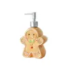 Cerámica Dividida Hogar Botellas Lindas Hombre de Jengibre Navideño Botella de Baño Linda Botella con Bomba para Loción Gel de Ducha