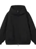 Sudadera con capucha de cremallera de talla grande estilo americano, versátil para primavera y otoño, color liso, corte holgado, chaqueta casual para hombre