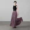 Saia Plissada Longa Elegante de Cintura Alta Slimming Outono Moda Personalizada Issey Miyake