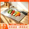 ¡Guau, tabla de rodar de acero inoxidable hecha a medida, tabla de cortar plegable y tabla de cortar de cocina multiusos para uso doméstico