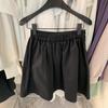 Falda Miu de estilo coreano para mujer, falda sencilla con costuras de encaje, holgada y ajustada, de corte A, para primavera y verano de 2025