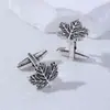 Europeos y Americanos Transfronterizos Nuevo Popular Moda Retro Hoja de Arce Aleación Metal Gemelos para Camisa Mangas Tachuelas Venta al por Mayor