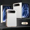Aplicable a Funda para Teléfono Xiaomi 18Fold Plegado Medio Eje Medio Magnético Resistente a Caídas Moda Borde Dorado Negocios Imitación de Cuero Carcasa Inferior Única