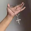Colar Pingente Cruzado de Camada Dupla Estilo Doce e Cool para Mulheres, Corrente de Clavícula com Personalidade Única, Corrente de Pescoço Versátil Simples e Elegante