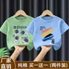 2026 Estilo Nuevo Camiseta de Algodón Puro de Media Manga Dibujos Animados Moderna Tendencia Camiseta de Manga Corta para Niños Camiseta Superior de Verano para Niños Bebés