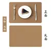 Jogo Americano Quadrado de Couro Impermeável Camada Dupla Padrão de Couro de Vaca Jogo Americano Ocidental Hotel Tapete de Isolamento Tapete de Mesa de Jantar Casa