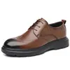 Verão 2026 Novos Sapatos Masculinos Formais Business Casual com Solado Grosso, Vazados, Respiráveis, de Couro Perfurado - Dropshipping