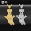 Comercio Exterior Europeo y Americano Joyería Hip-Hop Transfronteriza Zirconita Microincrustada Muñeca Colgante de Latón con Zirconita Collar Venta al por Mayor Personalización