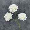 Flor artificial haste única com 3 peônias, fundo para salão de casamento, decoração de sala de estar em casa, flores de nenúfar artificiais atacado