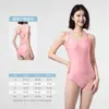[En Stock en Guangzhou] Traje de Baño de una Pieza para Mujer con Pierna Cuadrada para Natación de Competición Profesional y Entrenamiento de Adultos en Piscinas