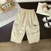 Conjunto de Chaqueta Patchwork para Niños 2026 Nuevas Llegadas de Otoño para Bebés y Niños Pequeños Chaqueta de Cuero Ropa Interior Rayada Pantalones Cargo Conjunto de Tres Piezas