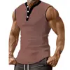 Amazon Europeia Transfronteiriça Verão Novo Camiseta Masculina Sem Manga Cor Sólida Tendência Esportiva Casual Colete Masculino