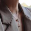 Collar con Colgante de Bola de Borla Larga Sencillo Más Vendido Transfronterizo para Mujer 18K Sin Decoloración Lujo Ligero Joyería de Gama Alta Venta al por Mayor