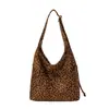 Estilo Perezoso Retro Estampado de Leopardo Gamuza Felpa Bolso Mujer 2026 Otoño/Invierno Nuevo Bolso Tote Gran Capacidad Bolso de Hombro para Viaje