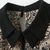 Cuello Muñeca 2024 Primavera Nuevo Vintage Camisa Estampada Cachemir Dulce Encaje Camisa de Gasa Jersey Manga Larga Top