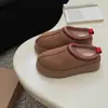Novo Modelo Sangpo 2026 Botas de Neve para Mulheres, Camurça Pelo Sola Grossa Tazz Slip-On Estilo Étnico Bico Fechado Botas de Neve