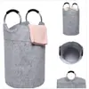 Cesta de Lavandería Portátil de Tela, Bolsa de Almacenamiento para Juguetes y Artículos Varios, Cesta para Ropa Sucia, Bolsa de Lavandería de Fieltro
