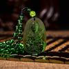 Collar de Buda de los Ocho Santos Patronos de Cristal Verde Colgante de Buda Amida Doce Signos del Zodíaco Colgante de la Paz Joyería para Mujer