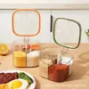 Conjunto de porta-temperos para cozinha doméstica, armazenamento integrado com múltiplos compartimentos para sal, glutamato monossódico, pimenta e outros condimentos