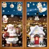 Pegatinas Navideñas Transfronterizas Muñeco de Nieve Reno Copo de Nieve Pegatinas para Ventana Decoración de Atmósfera Navideña Papá Noel Casa de Nieve Pegatinas Estáticas para Vidrio