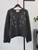 Cardigã de crochê floral resistente, um estilo doce e feminino, nova coleção outono/inverno 2026, casaco suéter folgado estilo coreano para mulheres