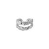 Clip para oreja de plata de ley S925 con textura irregular de doble capa minimalista con diseño de nicho estilo coreano 784 para mujer