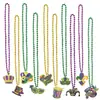 Decoración de Carnaval Nueva Transfronteriza Collar Fiesta Festiva Disfraz Accesorios para Fotos Cadena de Cuentas Cara de Payaso Morado Dorado Verde