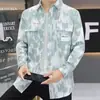 Camisa de hombre 2025 nuevo modelo para primavera y otoño, camisa elegante de manga larga de alta gama, top casual de moda para hombre