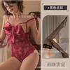 Bata de Noche Sexy Talla Extra Grande, Ropa de Dormir sin Espalda de Encaje con Aros que Realza Bustos Pequeños, Atractivo Diseño de Moño