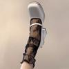 Calcetines de Encaje con Flores de Poliéster Jk para Primavera y Verano para Mujer Calcetines de Malla Ultra-Delgados Transpirables de Caña Corta y Media para Mujer