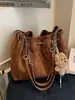 Bolso Retro de Hombro Único para Axila 2025 Nuevo Gran Capacidad Moda Bolso Hobo Bolso de Cuerda Bolso Cruzado con Cadena para Mujeres