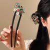 Sonho Flutuante ~ Novo Estilo Chinês Borboleta Azul Queimada Presilha de Cabelo em Forma de U para Mulheres, Acessório de Cabelo de Alta Qualidade, Presilha de Cabelo Estilo Antigo Hanfu