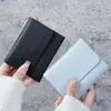 Billetera Corta Simple para Mujer Clip para Boletos de Estudiante Bolso de Tarjetas Multifunción Monedero 30% Plegable Ultradelgada Billetera Brillante