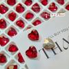 Gran Rojo K9 Base Puntiaguda Forma Especial Diamante Uña Arte Joyería Flash Ancla Año Nuevo Rojo Rectangular Ángulo Recto Novia Uña Diamante