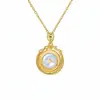 Nuevo Collar de Calcedonia China Ping'an Kou para Mujer Estilo Nuevo Lujo Ligero Diseño de Nicho Cadena para Clavícula Calcedonia Blanca Colgante con Toque de Alta Gama