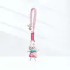Corrente de Celular Mini DIY de Sapo e Porco de Desenho Animado com Contas Feita à Mão Chaveiro de Tecido para Carro