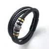 Comercio Exterior Transfronterizo Pulsera de Acero Inoxidable de Longitud Personalizable para Hombre Pulsera de Cuerda de Cuero Trenzada Multicapa con Hebilla Magnética de Acero de Titanio Venta al por Mayor
