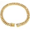 Nueva Cadena para Perro Mascota Collar Cubano con Diseño Hebilla de Seguridad Oro Plata Cubano Diamante Artificial Collar Cadena para Perro