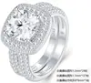 Anillo Apilado de Dos Capas Exagerado con Moissanita en Forma de Pera y Gota de Agua a la Moda, Anillo Personalizado de Plata 925 de Alta Calidad que No se Desvanece