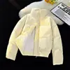 Jaqueta Curta de Algodão Estilo Retrô Americano para Homens, Casaco de Inverno com Gola Alta, Marca Trendy com Sensação de Luxo, Jaqueta Puffer Aconchegante Cleanfit