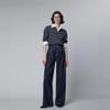 Calça Jeans Feminina Transfronteiriça 2026 Primavera Design de Dobra Dupla Perna Larga Casual Fashionável Não Desbota Jeans Cru Comprimento Total