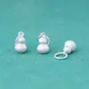 Prata de Lei S925 Prata Brilhante Escovada Fina Pingente Sólido de Cabacinha Material para Pulseira de Miçangas DIY Acessórios de Prata