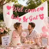 Bem-vinda Menina Banner de Decoração de Cena de Nascimento Feltro Rosa Menina Festa de Chá de Bebê Decorações