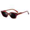 Gafas de Sol Cat-Eye de Marco Pequeño de Moda, Gafas de Sol de Alta Gama con Marco Negro Liso de Estilo Coreano a la Moda, Gafas Anti-UV para Conducir